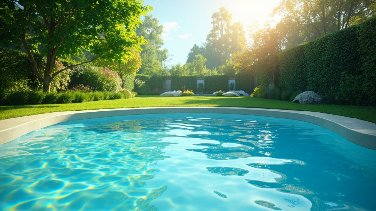 Piscine ronde de 5m de diametre avec eau