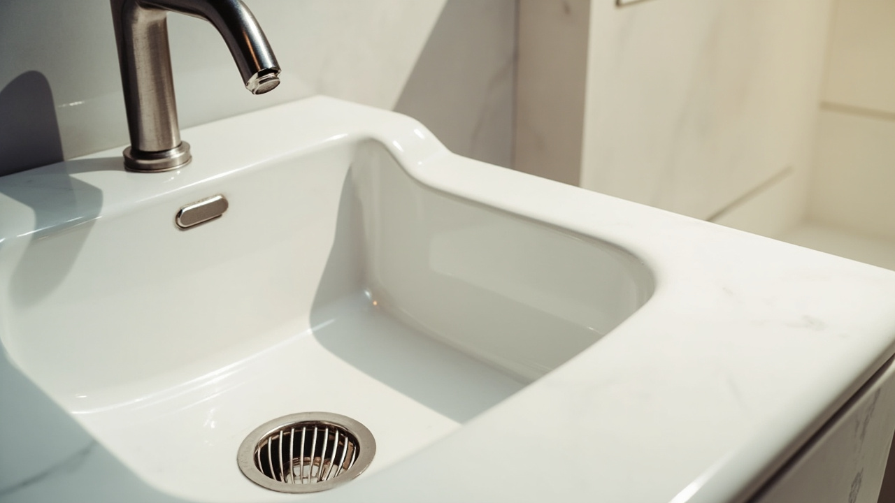 Lavabo avec une ventouse pour deboucher