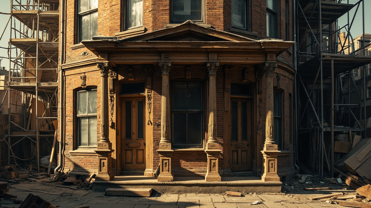 Escalier en bois ancien dans une maison