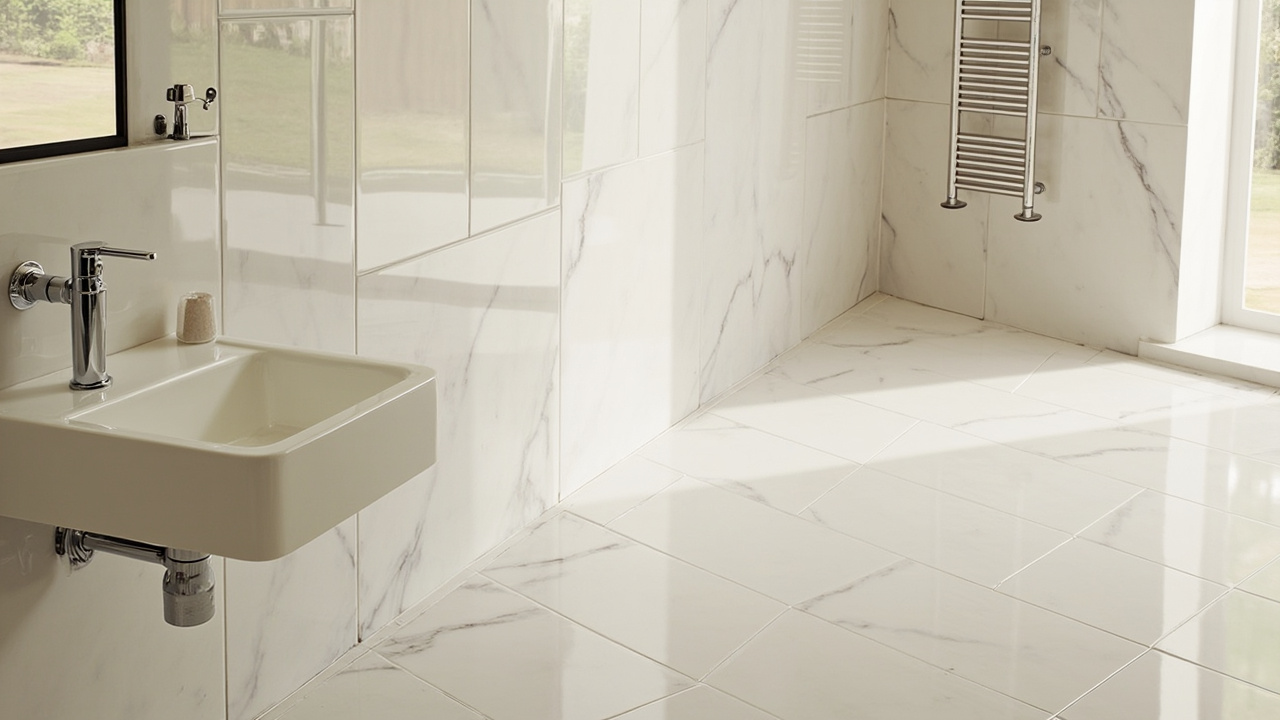 salle de bains en renovation avec outils et plans