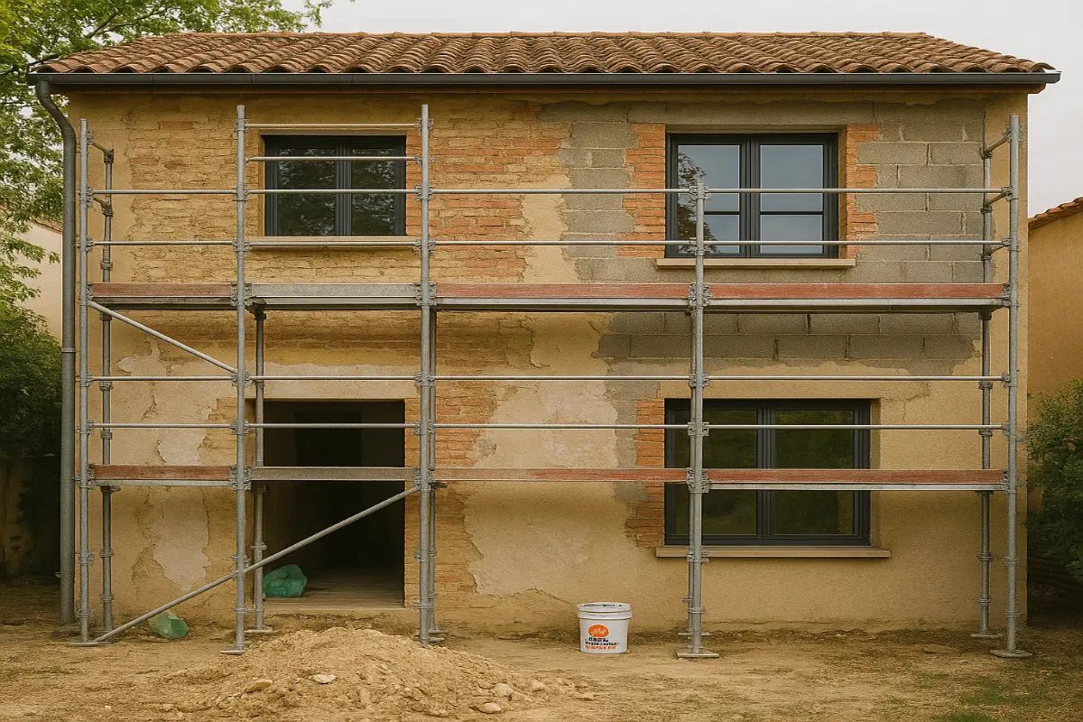 chantier renovation facade